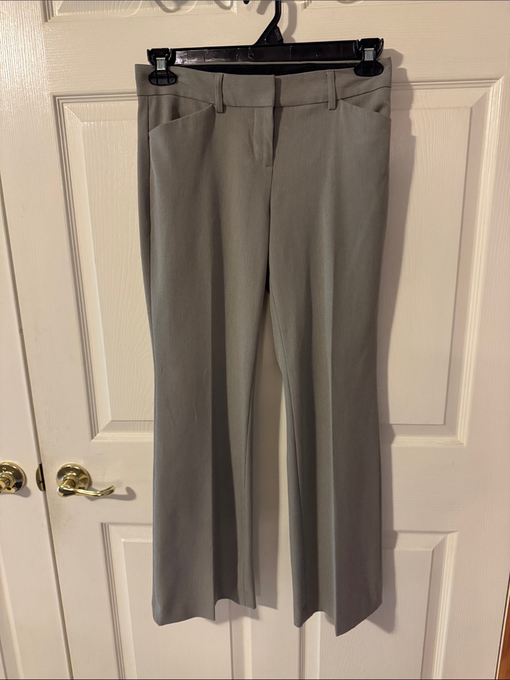 Express Women's Light Gray/greige Straight-Leg Dress Trousers